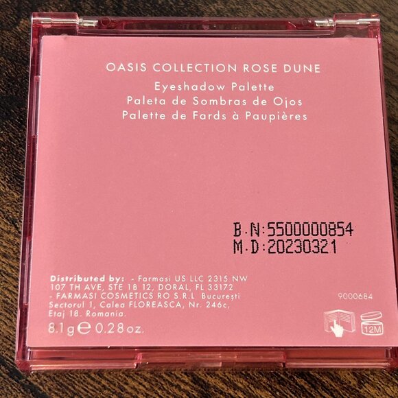 NIB Farmasi Oasis Collection Rose Dune Eyeshadow Palette Limited Pink Rose Mauve - Picture 6 of 8
